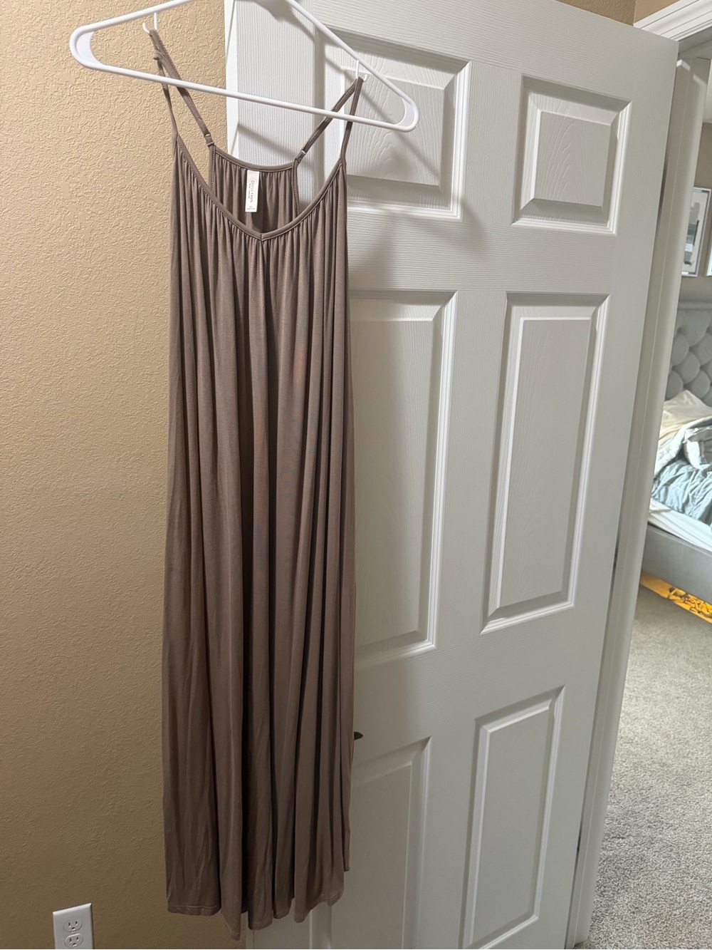 Gentle Fawn Taupe Spaghetti Strap Maxi Dress